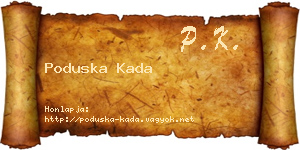 Poduska Kada névjegykártya